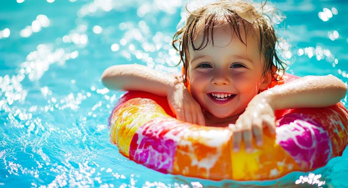 Bimbo in piscina