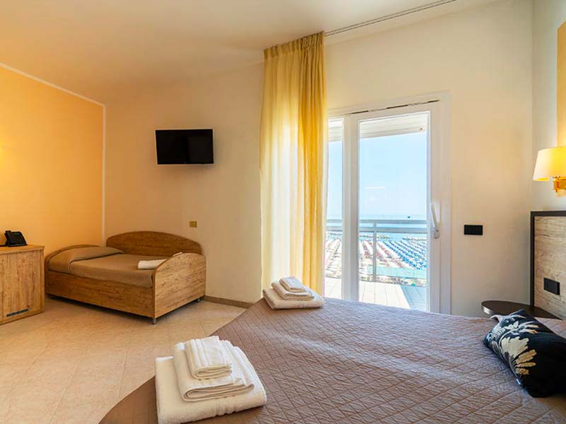 Camera con vista sulla spiaggia